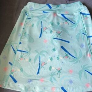 TURTLES & TEES Playful Monkey Print Girl’s Skort